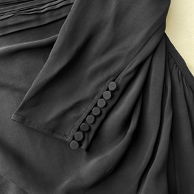 Drapeli Midi Tasarım Elbise (SİYAH)